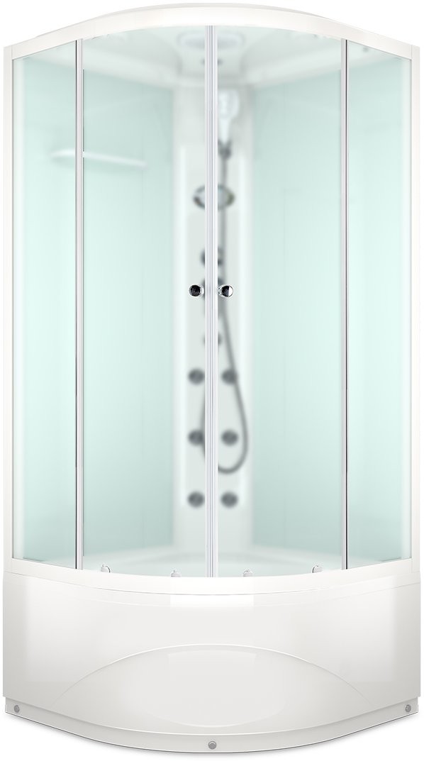 Гидромассажная душевая кабина Domani-Spa Delight 99 High 90x90 сатин матированное стекло / белые стенки
