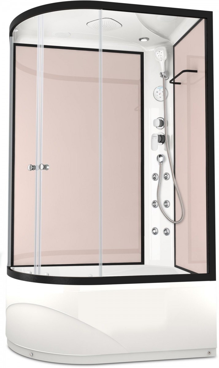 Гидромассажная душевая кабина Domani-Spa Delight 128 High R 120x80 прозрачное стекло / розовые стенки
