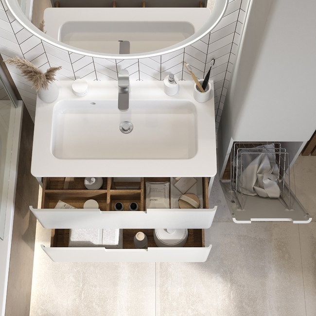 Пенал подвесной BRIZ Прато Лайт 35 с бельевой корзиной светло-серый (матовый) правый Пенал подвесной BRIZ Прато Лайт 35 с бельевой корзиной светло-серый (матовый) правый