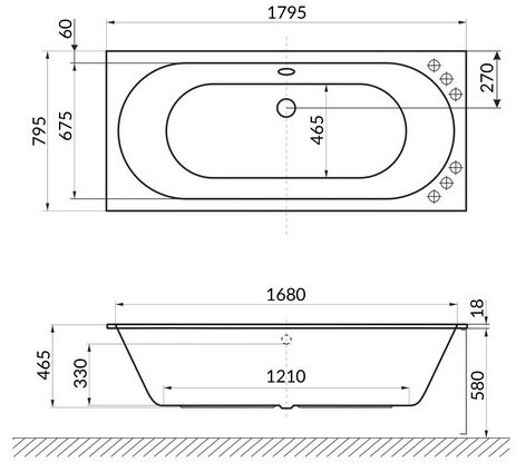 Ванна акриловая Excellent Oceana Slim 180x80 с ножками Ванна акриловая Excellent Oceana Slim 180x80 с ножками