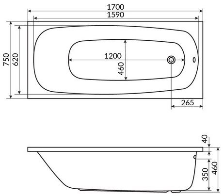 Ванна акриловая Excellent Layla 170x75 с ножками Ванна акриловая Excellent Layla 170x75 с ножками