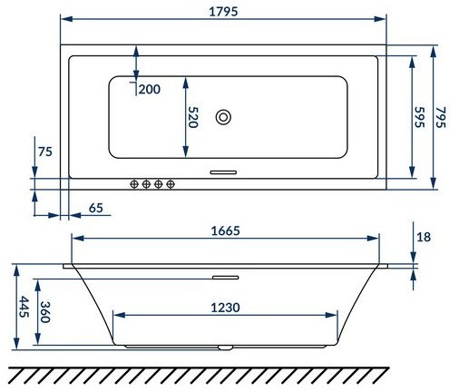 Ванна акриловая Excellent Heaven Slim 180x80 с ножками Ванна акриловая Excellent Heaven Slim 180x80 с ножками