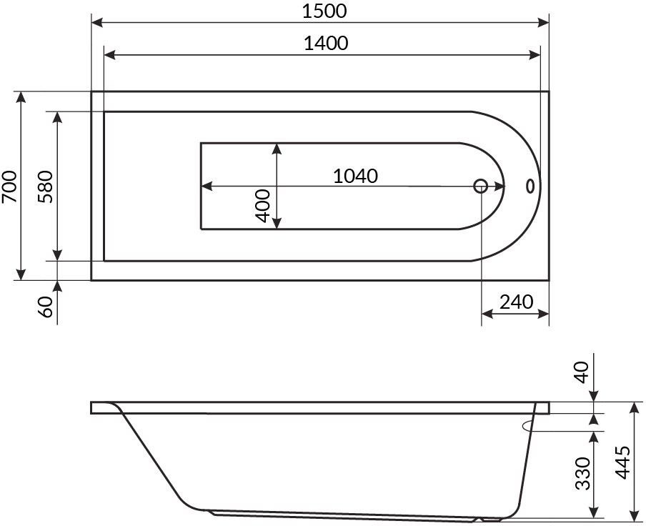 Ванна акриловая Excellent Aurum 150x70 Ванна акриловая Excellent Aurum 150x70