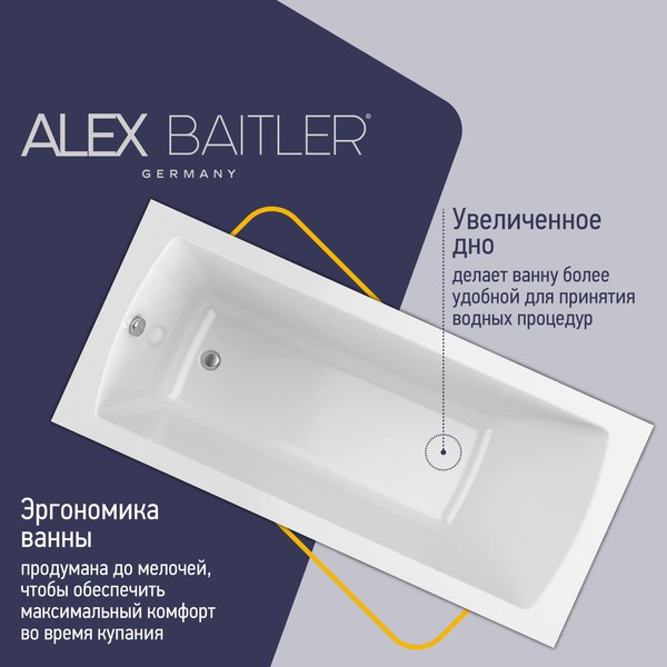 Ванна акриловая Alex Baitler Onega 175x70 Ванна акриловая Alex Baitler Onega 175x70