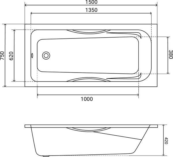 Чугунная ванна Lauter Regina 150x75 Чугунная ванна Lauter Regina 150x75