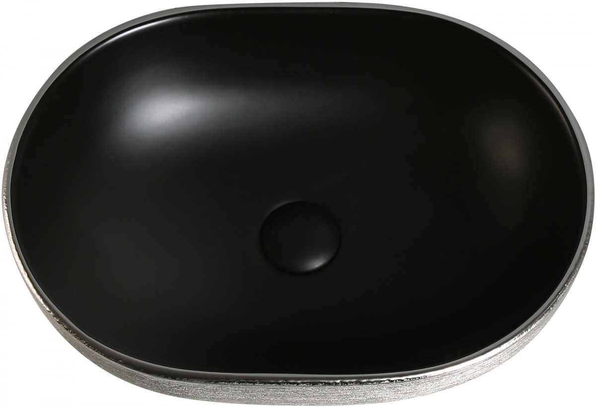 Умывальник накладной Roxen Sandra 570195-B 48x34 черный матовый/серебро Умывальник накладной Roxen Sandra 570195-B 48x34 черный матовый/серебро