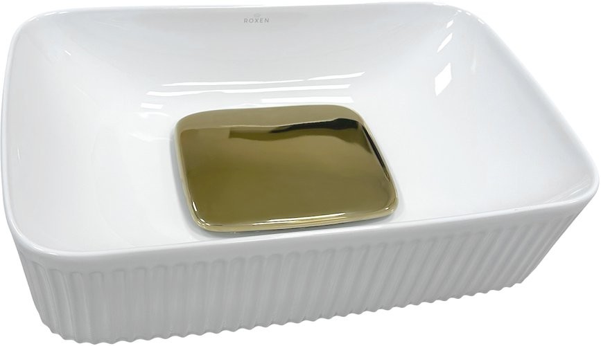 Умывальник Roxen Pablo Gold 570205 56x35 белый/золото Умывальник Roxen Pablo Gold 570205 56x35 белый/золото