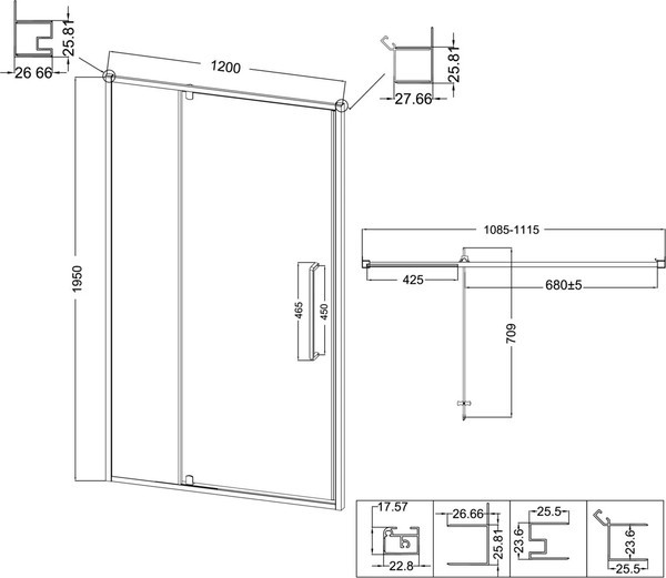 Душевая дверь Niagara Nova NG-35-12AGR 120x195 стекла прозрачные, профиль графит Душевая дверь Niagara Nova NG-35-12AGR 120x195 стекла прозрачные, профиль графит