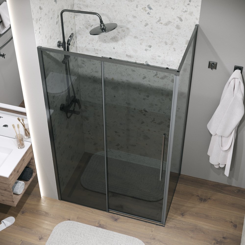Душевой уголок Grossman Galaxy 100x90 стекло тонированное / профиль графит Душевой уголок Grossman Galaxy 100x90 стекло тонированное / профиль графит