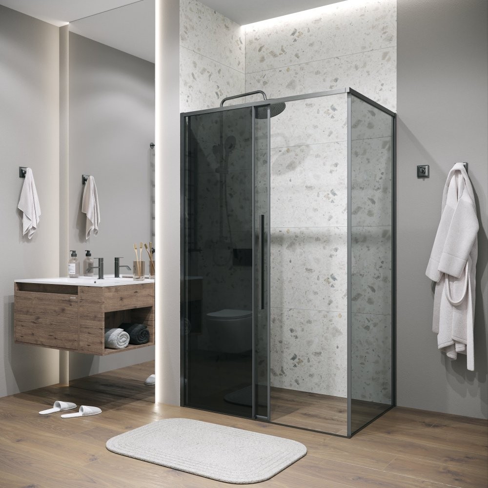 Душевой уголок Grossman Galaxy 100x90 стекло тонированное / профиль графит Душевой уголок Grossman Galaxy 100x90 стекло тонированное / профиль графит