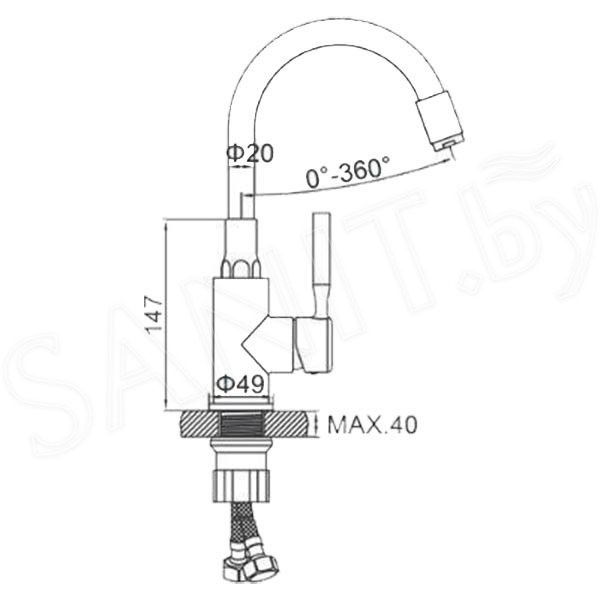 Смеситель для умывальника Ledeme L1399-9 Смеситель для умывальника Ledeme L1399-9
