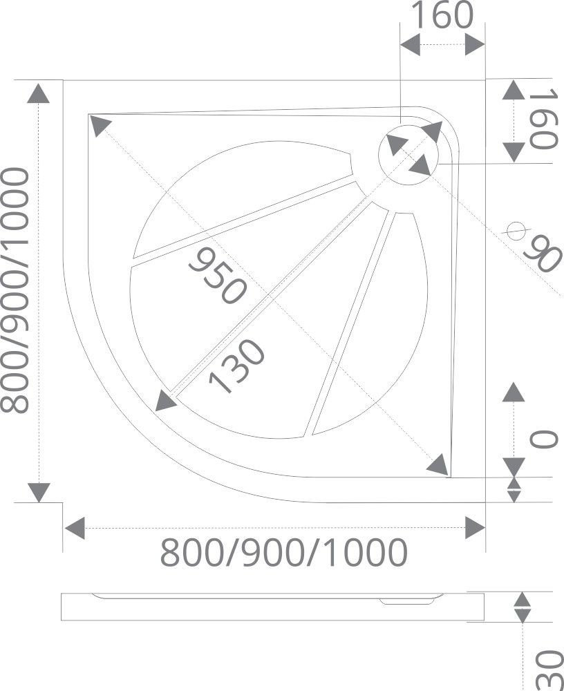 Душевой поддон GoodDoor Эклипс 90x90 Душевой поддон GoodDoor Эклипс 90x90