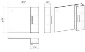 Шкаф с зеркалом для ванной Grossman Нео 80 Шкаф с зеркалом для ванной Grossman Нео 80