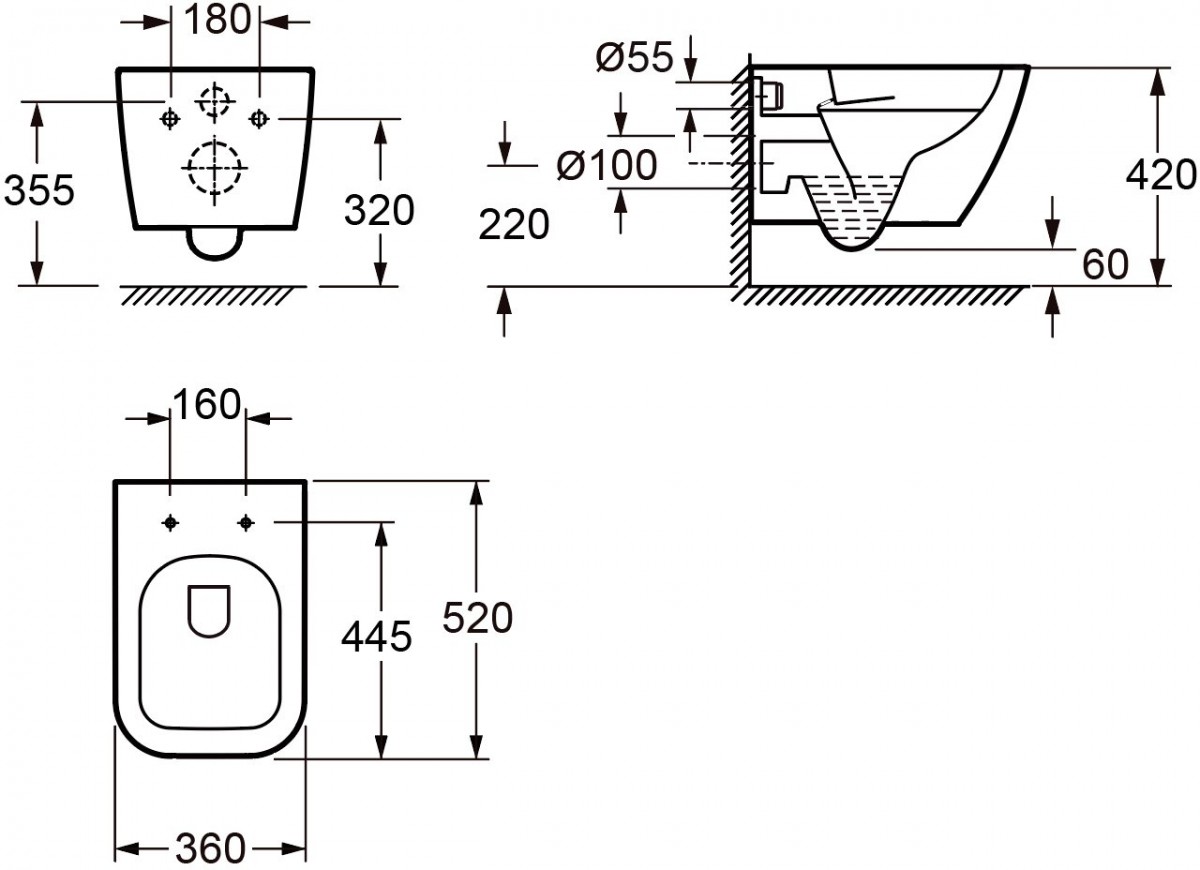 Унитаз подвесной Wellsee Pure BY Wellsee 36x52 серый матовый Унитаз подвесной Wellsee Pure BY Wellsee 36x52 серый матовый