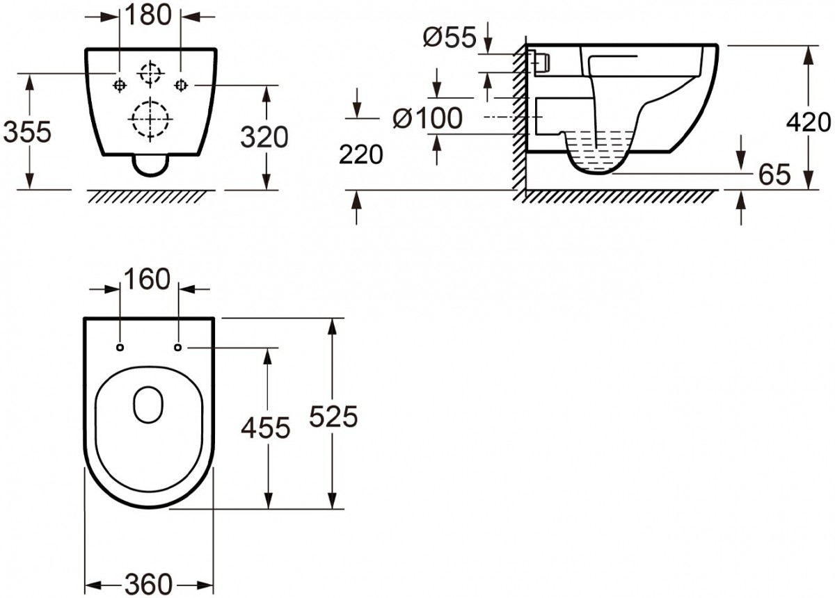 Унитаз подвесной Wellsee Chalice Perfection RimFree 182608001 матовый Унитаз подвесной Wellsee Chalice Perfection RimFree 182608001 матовый