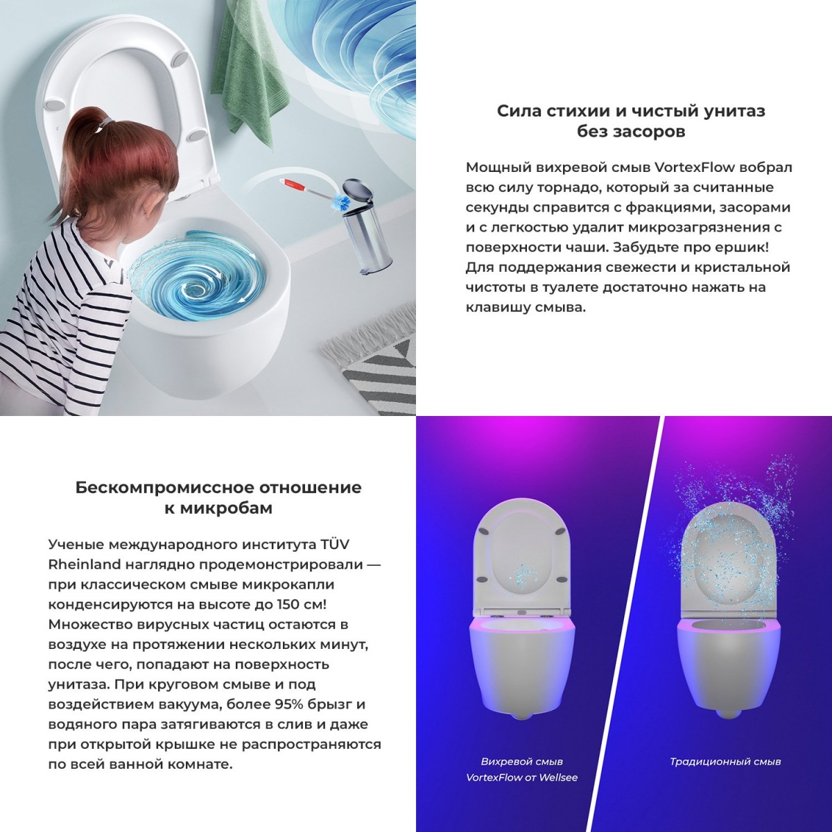 Унитаз подвесной Wellsee Chalice Perfection RimFree 182608001 матовый Унитаз подвесной Wellsee Chalice Perfection RimFree 182608001 матовый