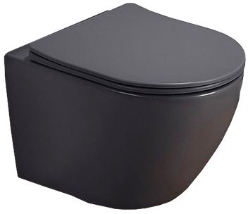 Унитаз подвесной UnicoPureza UP Uno Cinzento 37x49 матовый оружейная сталь Унитаз подвесной UnicoPureza UP Uno Cinzento 37x49 матовый оружейная сталь