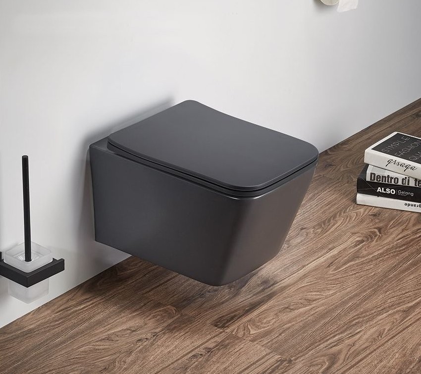 Унитаз подвесной UnicoPureza BAU CINZENTO 35x52 оружейная сталь Унитаз подвесной UnicoPureza BAU CINZENTO 35x52 оружейная сталь