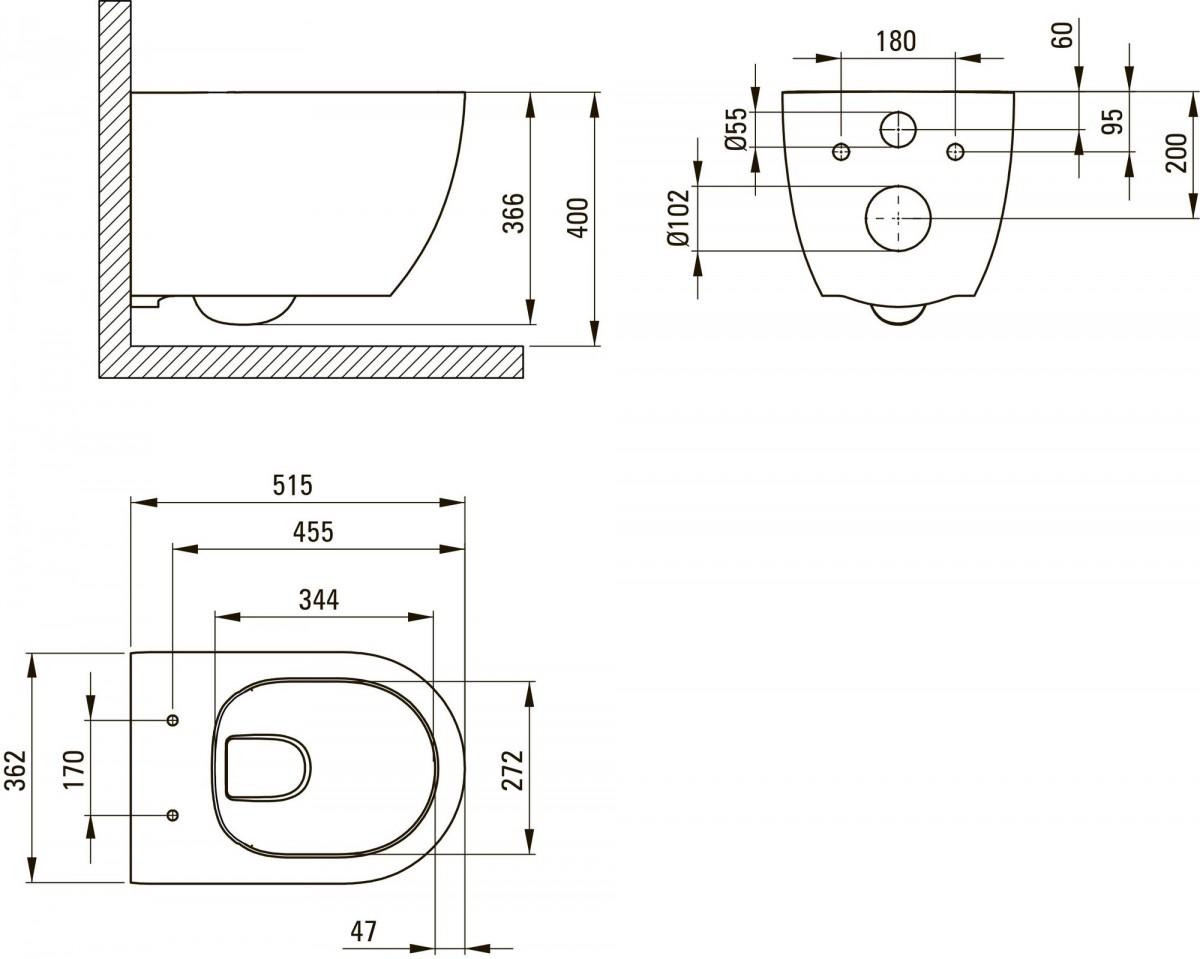 Унитаз подвесной Deante ROUND CGRD6ZPW 36,2x51,5 с сиденьем микролифт Унитаз подвесной Deante ROUND CGRD6ZPW 36,2x51,5 с сиденьем микролифт