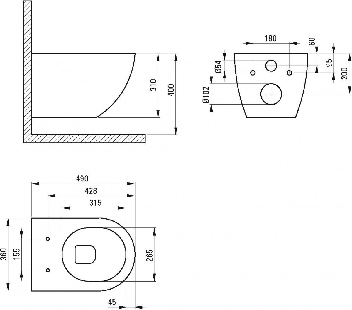 Унитаз подвесной Deante Jasmin CDJD6ZPW 36x49 Унитаз подвесной Deante Jasmin CDJD6ZPW 36x49