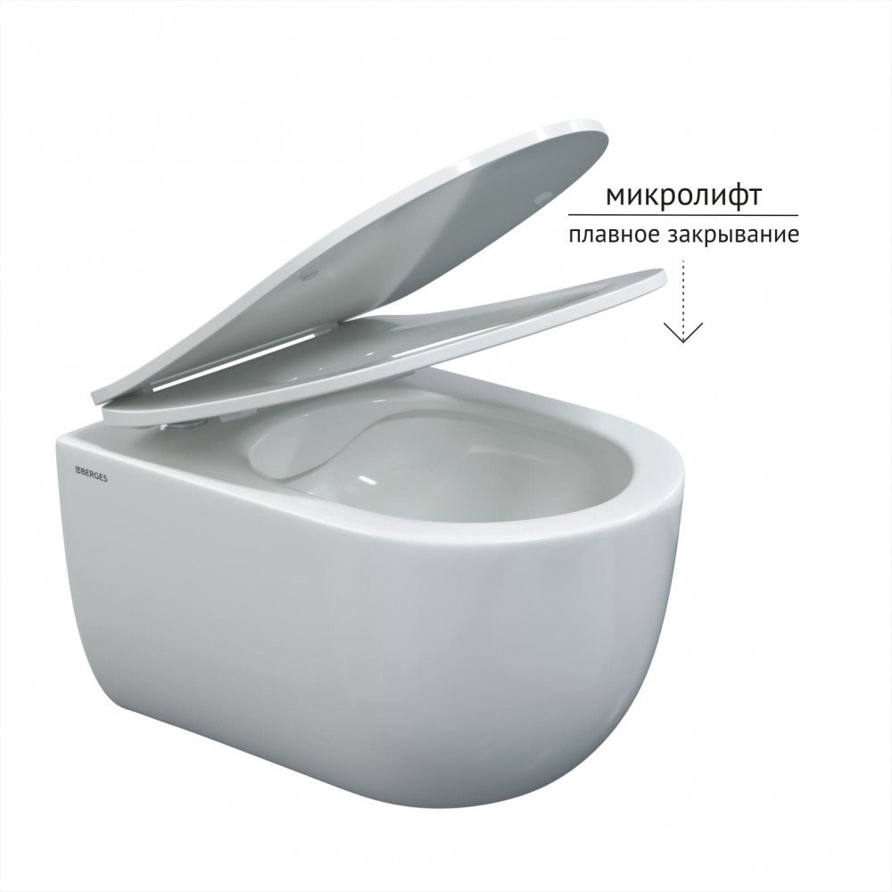 Унитаз подвесной Berges VENTAS Rimless 49 082012 36,5x49 без сиденья Унитаз подвесной Berges VENTAS Rimless 49 082012 36,5x49 без сиденья