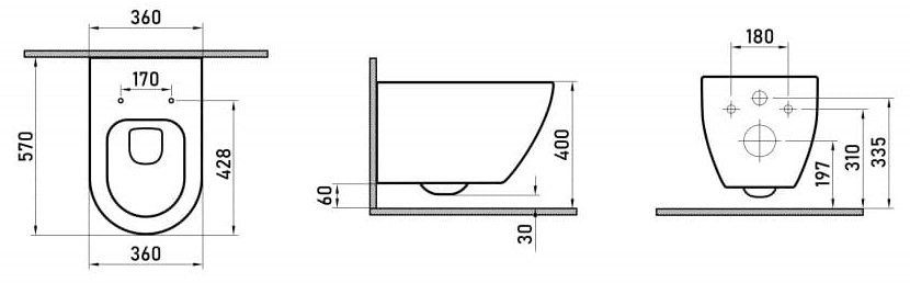 Унитаз подвесной Berges MASCON 36x57 сиденье Duroplast Унитаз подвесной Berges MASCON 36x57 сиденье Duroplast