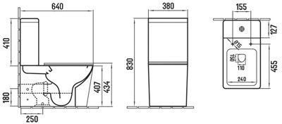 Унитаз напольный UnicoPureza QUADRADO 38x64 Унитаз напольный UnicoPureza QUADRADO 38x64