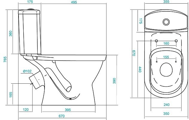 Унитаз напольный Santek Алькор 35,5x49,5 WH302140 Duroplast Унитаз напольный Santek Алькор 35,5x49,5 WH302140 Duroplast