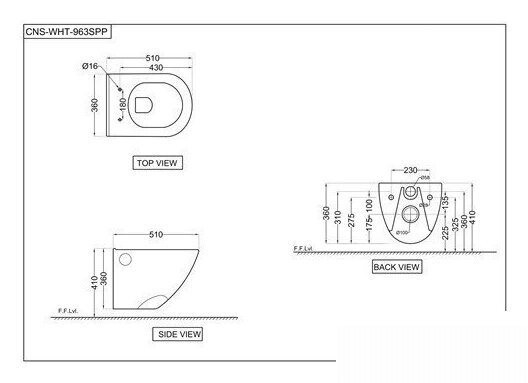Унитаз подвесной Jaquar Continental CNS-WHT-963SPP Унитаз подвесной Jaquar Continental CNS-WHT-963SPP