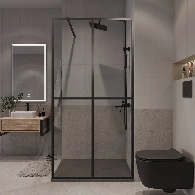 Душевая стенка Niagara NG-686-90BLACK 90x195 (черный матовый/прозрачное стекло) Душевая стенка Niagara NG-686-90BLACK 90x195 (черный матовый/прозрачное стекло)