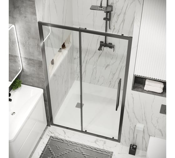 Душевая дверь Grossman Cosmo 140x195 / 100.K33.02.140.42.00 (графит сатин,стекло прозрачное) Душевая дверь Grossman Cosmo 140x195 / 100.K33.02.140.42.00 (графит сатин,стекло прозрачное)