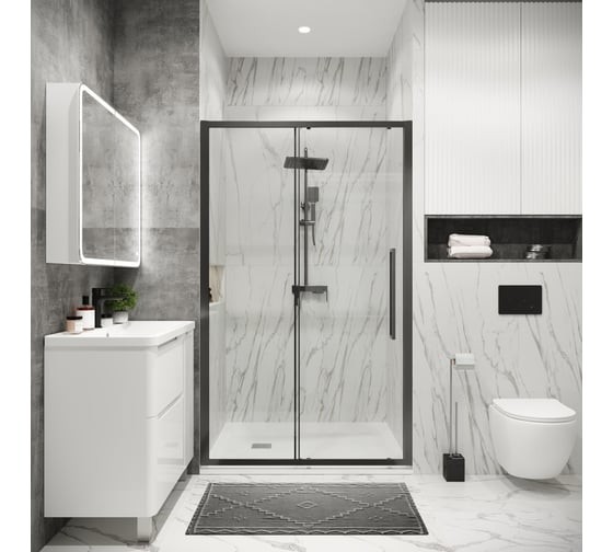 Душевая дверь Grossman Cosmo 140x195 / 100.K33.02.140.42.00 (графит сатин,стекло прозрачное) Душевая дверь Grossman Cosmo 140x195 / 100.K33.02.140.42.00 (графит сатин,стекло прозрачное)