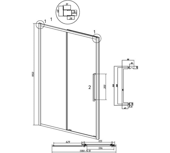 Душевая дверь Grossman Cosmo 140x195 / 100.K33.02.140.42.00 (графит сатин,стекло прозрачное) Душевая дверь Grossman Cosmo 140x195 / 100.K33.02.140.42.00 (графит сатин,стекло прозрачное)