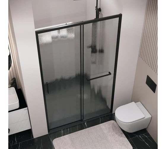 Душевая дверь Grossman Style 130x195 / 100.K33.05.130.21.02 (черный матовый/стекло шиншилла) Душевая дверь Grossman Style 130x195 / 100.K33.05.130.21.02 (черный матовый/стекло шиншилла)