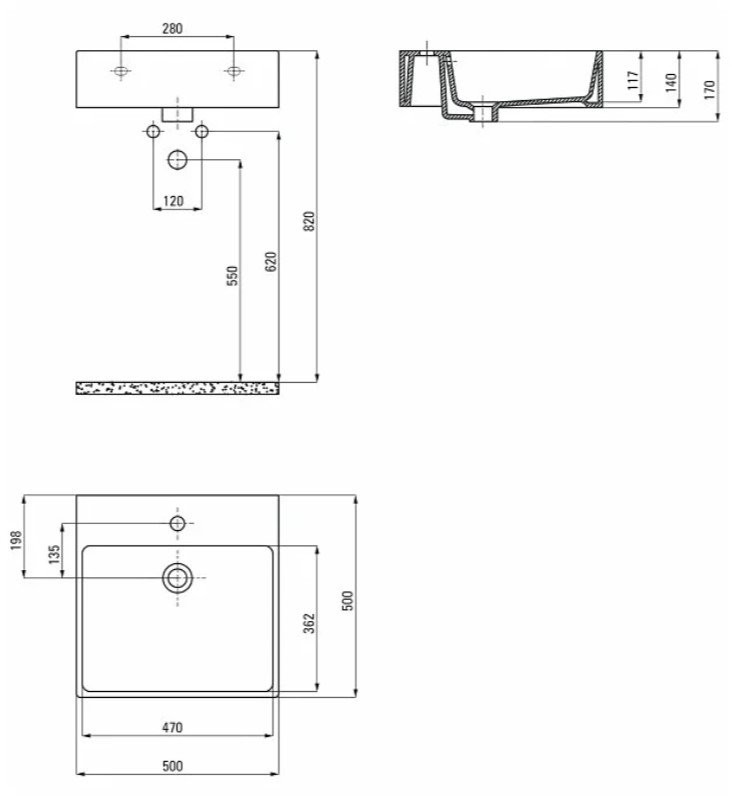 Умывальник Deante Temisto CDT_6U5S 50х50 Умывальник Deante Temisto CDT_6U5S 50х50