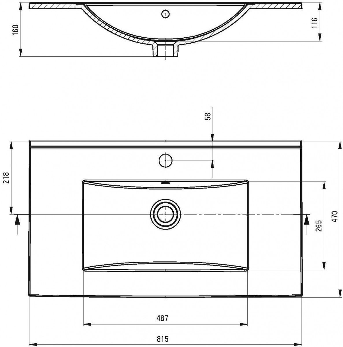 Умывальник встраиваемый Deante Tubo CTU_648M 81,5x47 белый Умывальник встраиваемый Deante Tubo CTU_648M 81,5x47 белый