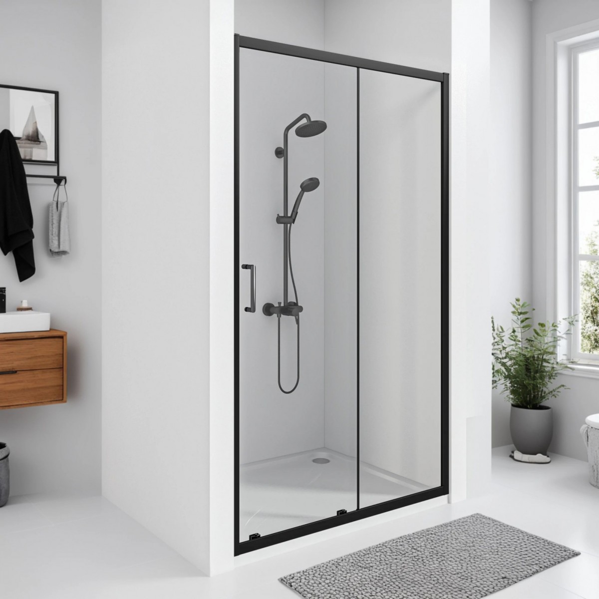 Душевая дверь Good Door Cube WTW 1100x1900 (черный) Душевая дверь Good Door Cube WTW 1100x1900 (черный)