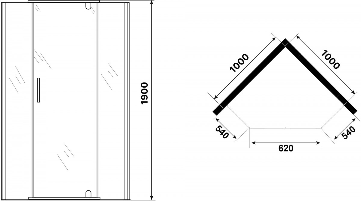 Душевой уголок Niagara Eco NG-1010-14DT 100x100 стекла тонированные, профиль черный Душевой уголок Niagara Eco NG-1010-14DT 100x100 стекла тонированные, профиль черный