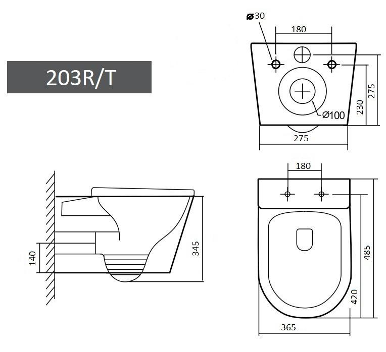 Унитаз подвесной Grado GD-W203T Унитаз подвесной Grado GD-W203T