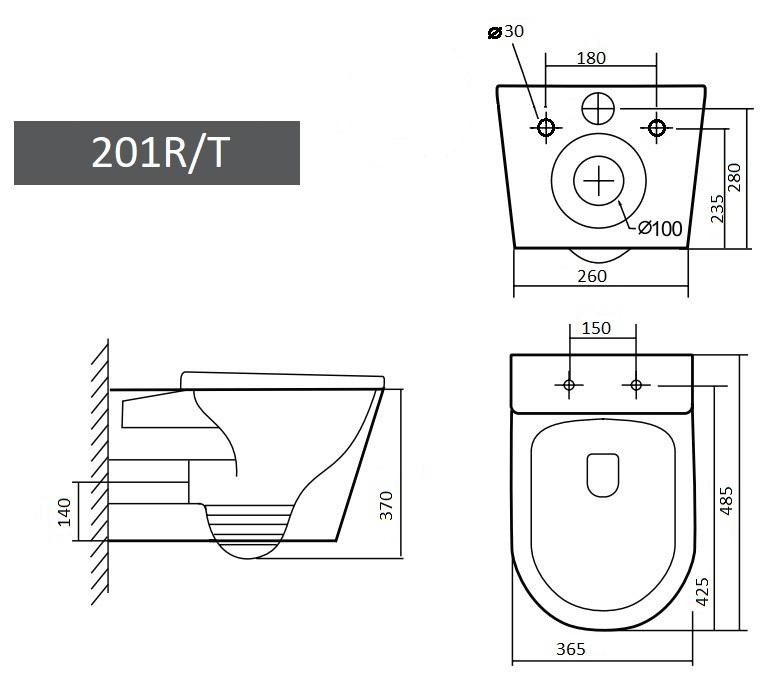 Унитаз подвесной Grado GD-W201T Унитаз подвесной Grado GD-W201T