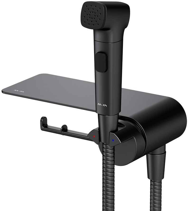 Смеситель скрытого монтажа с гигиенической лейкой Am.Pm Func F0H8F922 черный матовый Смеситель скрытого монтажа с гигиенической лейкой Am.Pm Func F0H8F922 черный матовый