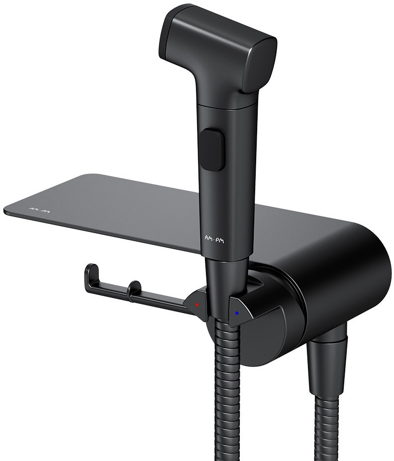 Смеситель скрытого монтажа с гигиенической лейкой Am.Pm Func F0H8F922 черный матовый Смеситель скрытого монтажа с гигиенической лейкой Am.Pm Func F0H8F922 черный матовый