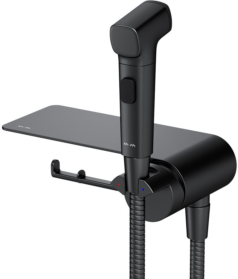 Смеситель скрытого монтажа с гигиенической лейкой Am.Pm Func F0H8F922 черный матовый Смеситель скрытого монтажа с гигиенической лейкой Am.Pm Func F0H8F922 черный матовый