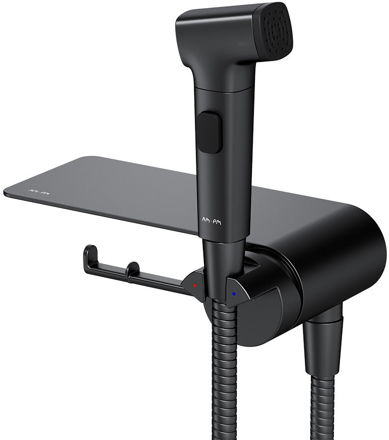 Смеситель скрытого монтажа с гигиенической лейкой Am.Pm Func F0H8F922 черный матовый Смеситель скрытого монтажа с гигиенической лейкой Am.Pm Func F0H8F922 черный матовый