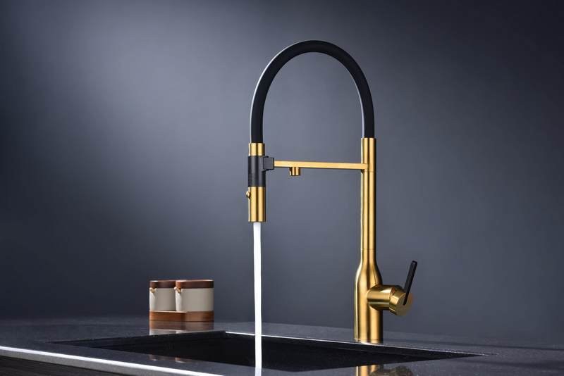 Смеситель для кухни Paulmark Ma213188-BG с подключением фильтра, брашированное золото Смеситель для кухни Paulmark Ma213188-BG с подключением фильтра, брашированное золото