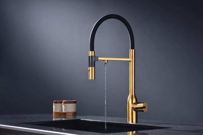 Смеситель для кухни Paulmark Ma213188-BG с подключением фильтра, брашированное золото Смеситель для кухни Paulmark Ma213188-BG с подключением фильтра, брашированное золото