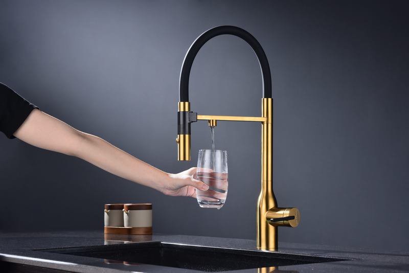 Смеситель для кухни Paulmark Ma213188-BG с подключением фильтра, брашированное золото Смеситель для кухни Paulmark Ma213188-BG с подключением фильтра, брашированное золото