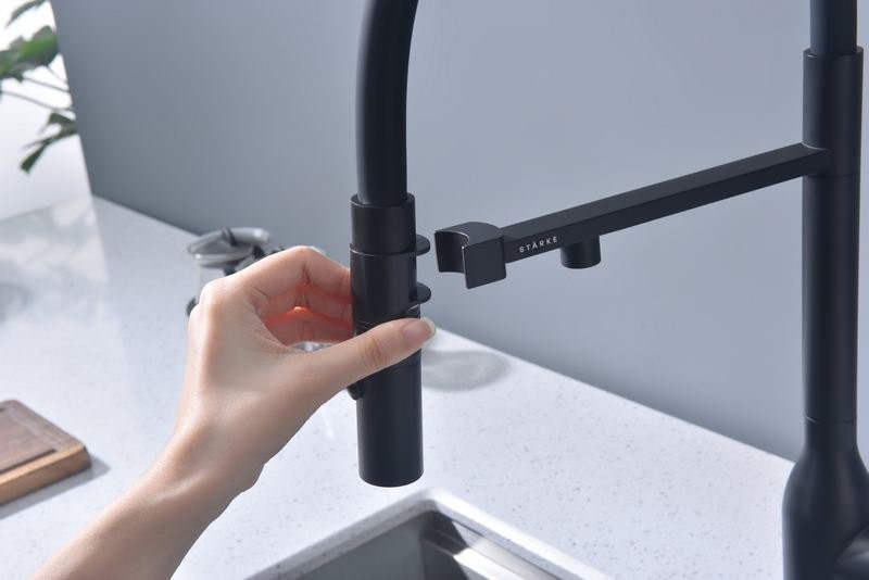 Смеситель для кухни Paulmark Ma213188-GM с подключением фильтра, оружейная сталь Смеситель для кухни Paulmark Ma213188-GM с подключением фильтра, оружейная сталь