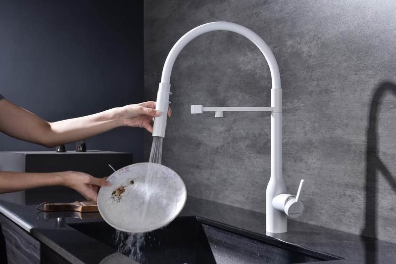 Смеситель для кухни Paulmark Ma213188-WH с подключением фильтра, белый Смеситель для кухни Paulmark Ma213188-WH с подключением фильтра, белый