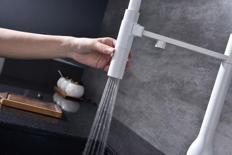 Смеситель для кухни Paulmark Ma213188-WH с подключением фильтра, белый Смеситель для кухни Paulmark Ma213188-WH с подключением фильтра, белый